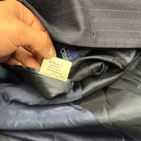 Kenzo Paris Blazer Striped Flannel Wool Sport Coat Navy Blue 3bt 44 R - Picture 9 of 9